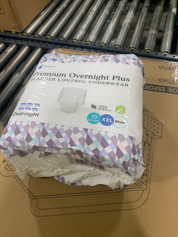 Photo 1 of Because Unisex Premium Overnight Plus Pull Up Underwear - Extremely Absorbent, Soft & Comfortable Nighttime Leak Protection - White, XX-Large - Absorbs 6 Cups - 10 Count