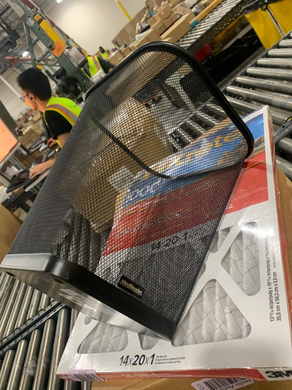 Photo 1 of Mind Reader Mesh Trash Can, Waste Paper Basket, Square, Office, Metal Mesh, 9.75"L x 9.75"W x 12.25"H, Set of 2, Black