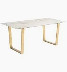 Photo 1 of MARBLED DESIGN TABLE WITH GOLD LEGS 