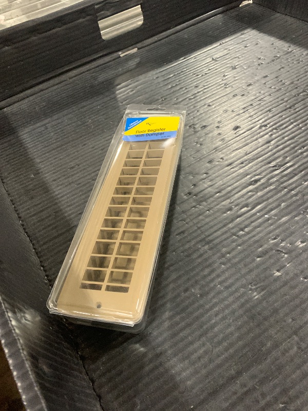 Photo 1 of RV Designer H860, Plastic Floor Register with Damper, 12 inch x 3-1/2 inch, Tan, Interior Hardware