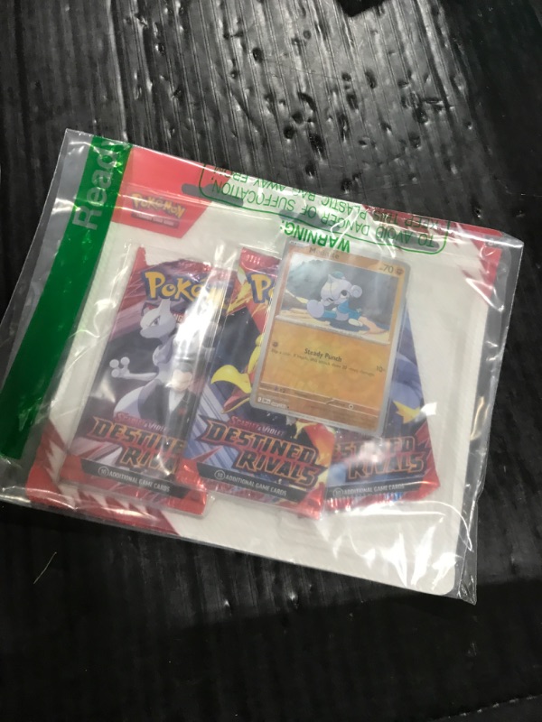 Photo 1 of Pokemon TCG Scarlet & Violet Destined Rivals Three Booster Blister Pack (Receive one at Random) opened 