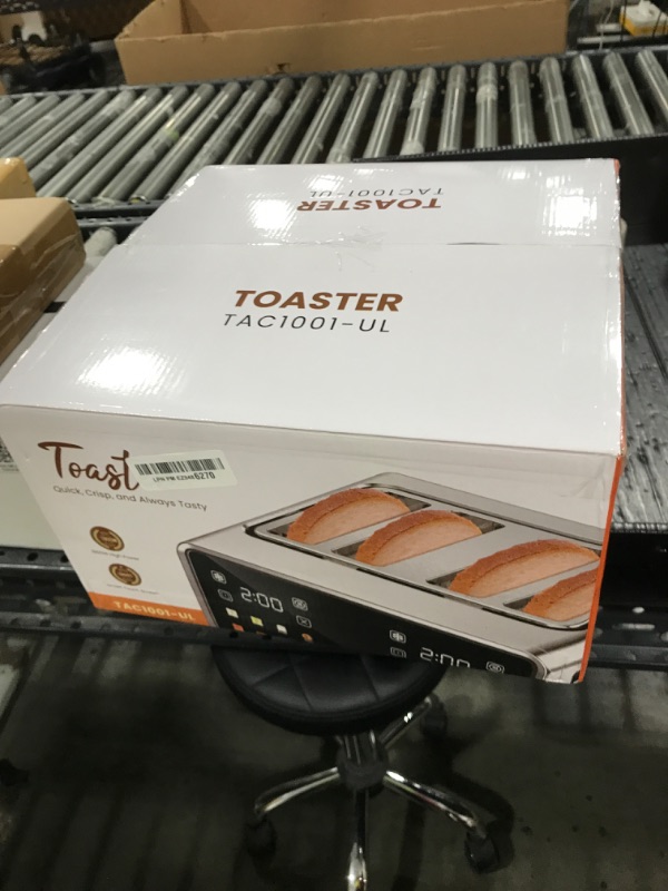 Photo 1 of 4 Slice Toaster– Dual Digital Smart TouchScreen & Independent Control Panel | Single-Slot Tech, Timer/Reheat/Defrost for Bagels, Bread | 1800W Stainless Steel, 6 Toast Types & Shade Settings