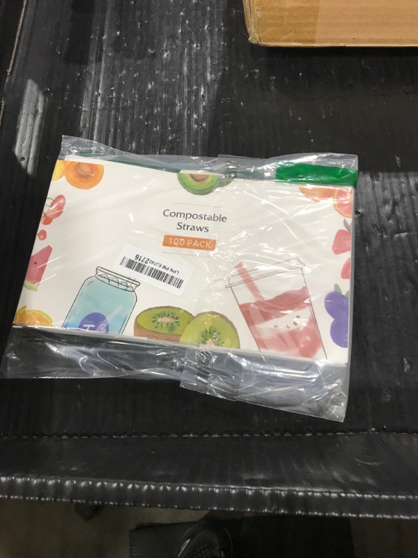 Photo 1 of [100 Pcs] 5 Inch Sugarcane Cocktail Short Straws - Disposable Compostable Biodegradable Drinking Straws for Whiskey Bar Club Cocktail Cold Drinks