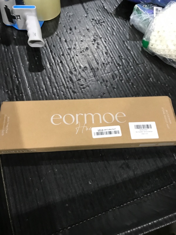 Photo 1 of eormoe 30 inch Kitchen Faucet Absorbent Mat - Diatomaceous Earth Splash Guard for Sink Faucet, Aesthetic Water Absorbing Stone Tray in The Modern Home [30" x 3.9", Dark grey]