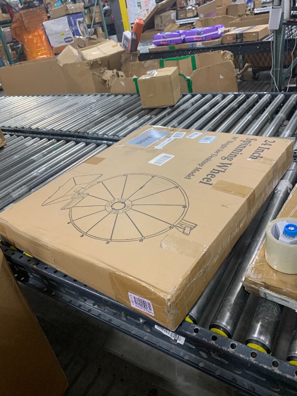 Photo 1 of 24 Inch Prize Wheel, 12 Slots Color Spinning Prize Wheel for Tabletop or Floor, Spinning Wheels Dry Erase with Tray, Markers, Eraser, Roulette Wheel of Fortune, Spinning Wheel for Prizes Carnival