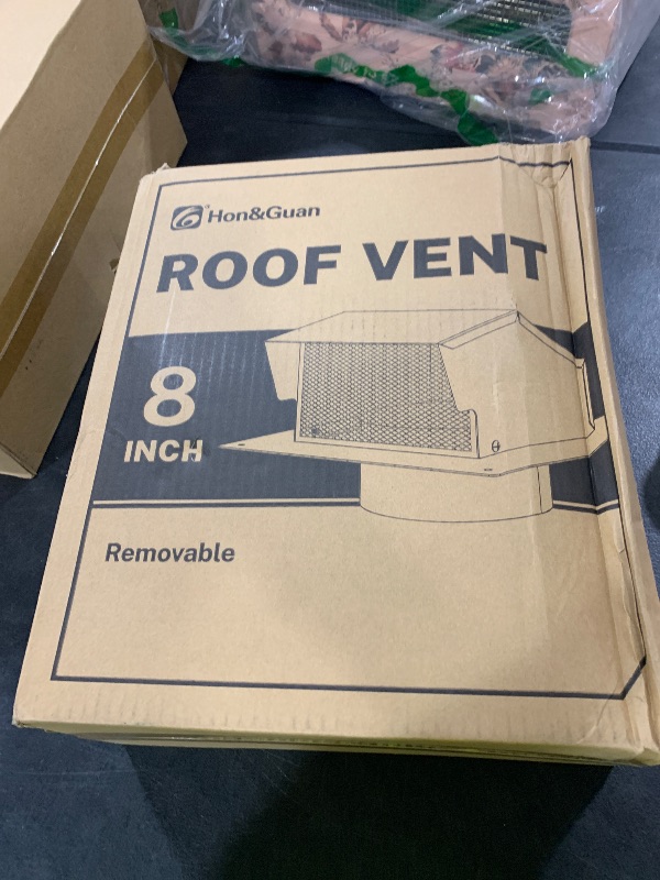 Photo 1 of Removable Roof Vents 8 Inch, Hon&Guan Roof Vent Cap Galvanized Steel Bathroom 8 Roof Exhaust Vent for Ventilation System-with Damper, Black.