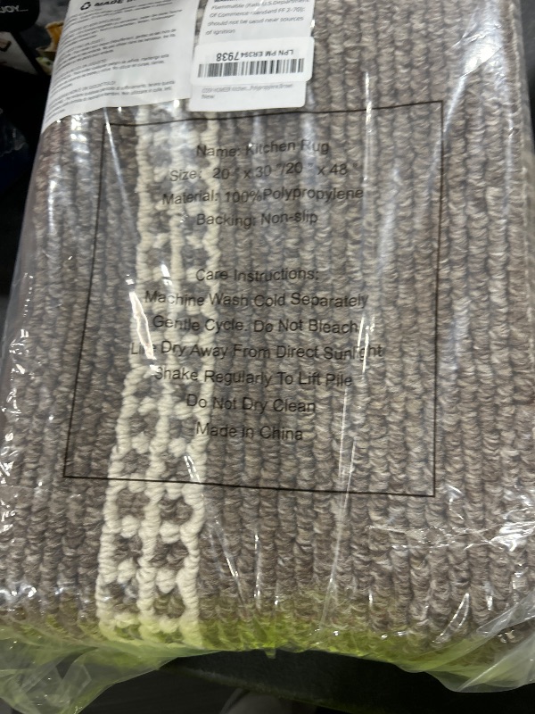Photo 1 of COSY HOMEER Kitchen Rugs Non-Slip 20x30/20x48 Inch Thick Polypropylene Standing Mat for Home Machine Washable, Brown