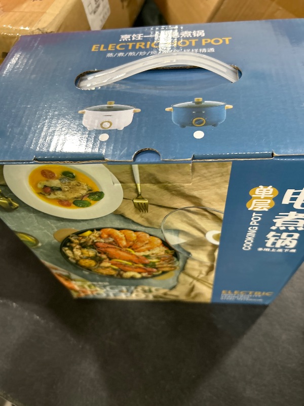 Photo 1 of Drizzle 3L Hot Pot Cooker Skillet - Multifunction Frying Pan 110V Non-Stick Grill Stir-fried Stewed Cookware Steak Noodle Ramen Shabu Shabu Pot - Home Office Party Kitchen Dorm Cooking