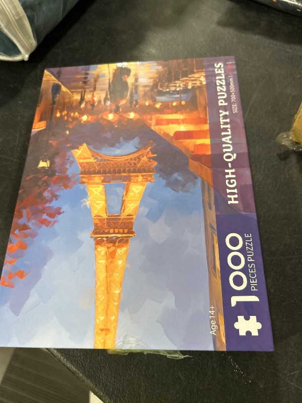 Photo 1 of 1000 Piece Puzzle for Adults Paris Tower Jigsaw Puzzles 1000 Pieces Eiffel Tower Puzzle for Adults Paris Night View Oil Painting 1000 Piece Jigsaw Puzzles Challenging Gift for Teens Seniors