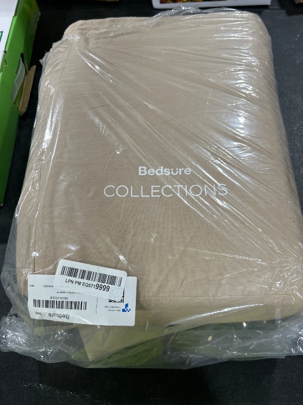 Photo 1 of Bedsure Cotton Duvet Cover Queen - 100% Cotton Waffle Weave Khaki Duvet Cover Queen Size, GentleSoft™ and Breathable Tan Bedding Set for All Season, 3 Pieces, 90"x90"