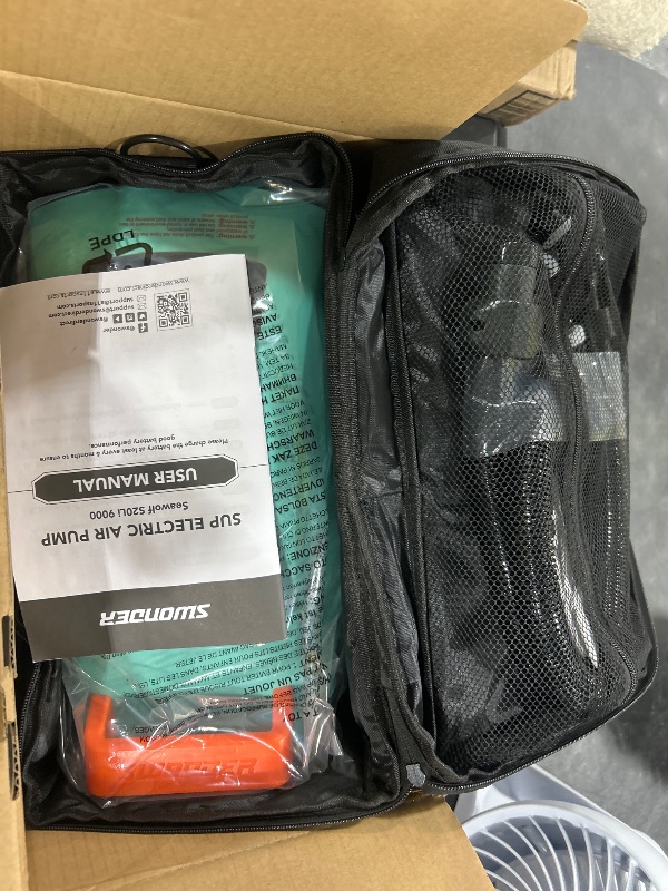 Photo 1 of Swonder Seawolf 20 PSI Battery Powered Paddle Board Pump, 9000mAh, Dual Stage, Active Cooling System, 6 Nozzles, Includes Typ-C Cable, 1 Year Limited Warranty