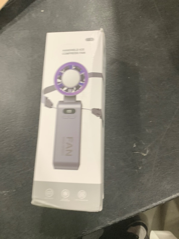 Photo 1 of Handheld Portable Turbo Fan with Ice Cooler, Speed (1-199) 5500mAh Rechargeable Personal Fan,[20H Cooling Time] Mini Yet Powerful [20000 RPM] Small Pocket Fans for Travel/Outdoor/Home/Office, Purple