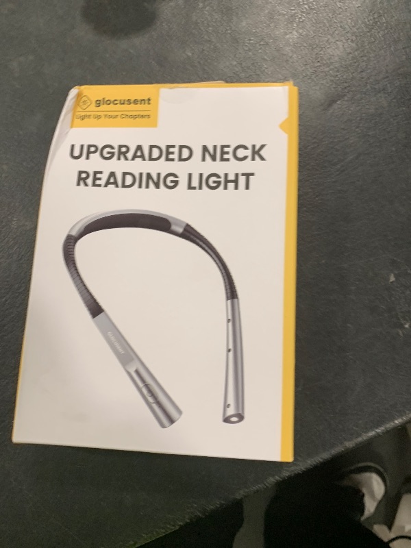 Photo 1 of Glocusent Upgraded LED Neck Reading Light, Book Light for Reading in Bed, 30-min Timer, 3 Colors & 3 Brightness Adjustable, Rechargeable & Long Lasting, Perfect for Reading, Knitting