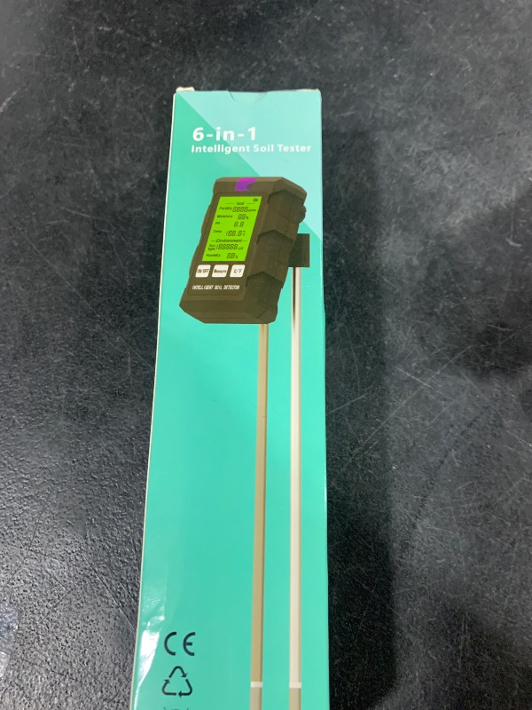 Photo 1 of 6-in-1 Soil Moisture Meter/Soil Moisture/PH Meter/Temperature/Sunlight/Fertility/Environmental Soil Tester for Farming, Gardening, Lawns and Outdoor Plants (2*AAA Battery Needed)
