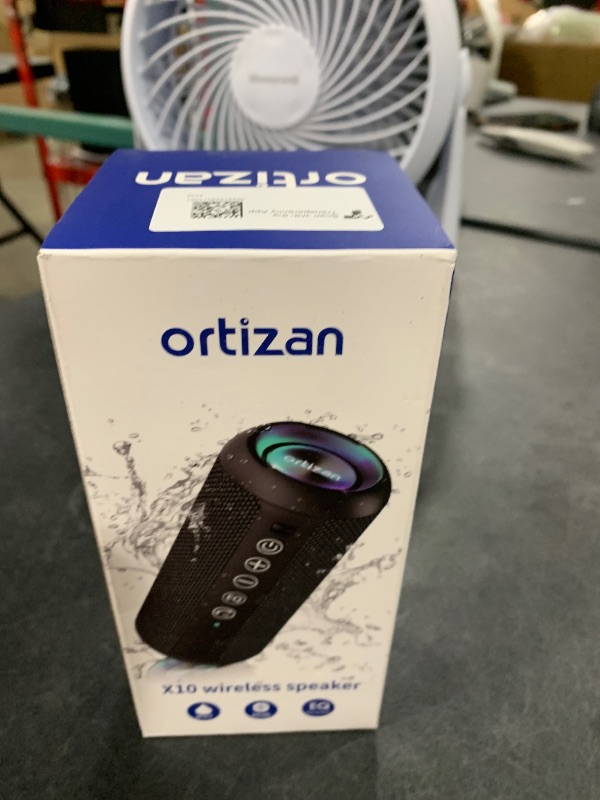 Photo 1 of Ortizan Portable Bluetooth Speaker: IPX7 Waterproof, 24W Loud Sound, Deep Bass, Bluetooth 5.3, LED Lights, Wireless Stereo Pairing, 30H Playtime, for Home/Outdoor/Party/Beach, Birthday Gift (Black)