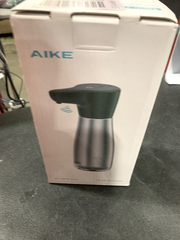 Photo 1 of AIKE Magnetic Charging Waterproof Automatic Soap Dispenser for Liquid Soap Spot Resist Stainless Finish 14fl.oz. Model AK1337