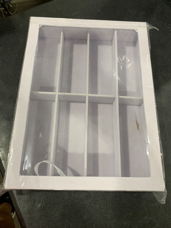 Photo 1 of Frebeauty Sunglass Organizer,Velvet Glasses Organizer,8-Slot Sunglasses Tray with Clear Lid,Men's/Women's Sunglasses Box,Sunglass Case,13.3 x 9.6 x 2.2 Inches,Eyeglass/Eyewear Display Tray(White)