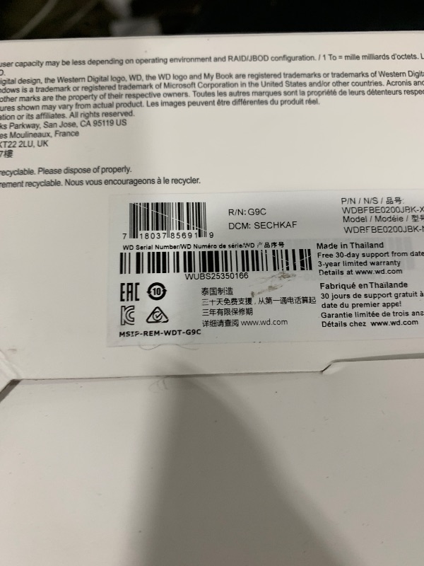 Photo 1 of Western Digital 20TB My Book Duo Desktop RAID External Hard Drive HDD, USB 3.1, With Password Protection and Auto Backup Software - WDBFBE0200JBK-NESN