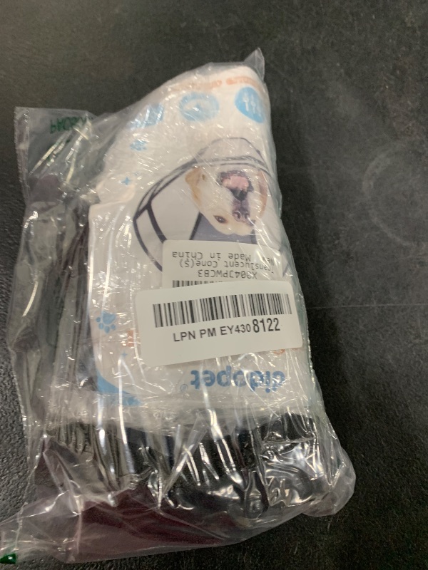 Photo 1 of Didopet Dog Cone, Transparent Recovery Collar for Large Medium Small Pets, Adjustable Length, Soft Cone for Dogs to Stop Licking, Padded Elizabethan Collar with Elastic Loops After Surgery Patented