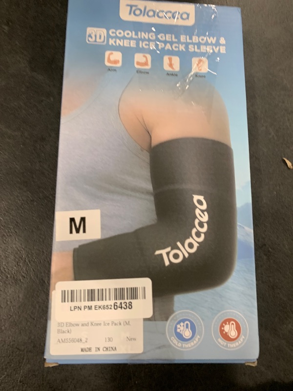 Photo 1 of Elbow Ice Pack with Dual-Coldfocus Gel for Long-Lasting & Strong Cooling Support, Reusable Gel Cold Packs Brace for Tennis Elbow, Tendinitis Pain Relief (Black Pro, M)