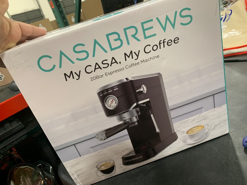 Photo 1 of CASABREWS CM5418 Espresso Machine 20 Bar, Stainless Steel Espresso Maker with Milk Frother Steam Wand, Compact Cappuccino Machine for Home, Espresso Coffee Machine with Removable Water Tank, Black
