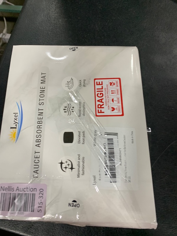Photo 1 of Fast Drying Stone Faucet Mat for Kitchen Sink with Raised Feet, Water Absorbent Diatomite Stone Sink Tray, Faucet Sink Splash Guard, Prevents Moisture Buildup, Durable Protector for Bathroom Counter