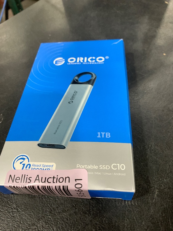 Photo 1 of ORICO 1TB External SSD Up to 1050MB/s, Hanging Hole Design Portable Solid State Drive, USB C&A 2 in 1 Cable, Reliable Storage for Type-C Smartphone, Tablets, Laptops - C10