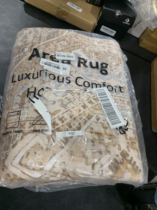 Photo 1 of Nailttos Machine Washable Area Rugs 5x7, Soft Non-Slip Beige Rug for Living Room, Low Pile Non-Shedding Vintage Rug Floor Carpet for Bedroom Farmhouse Dining Room Kids Playroom