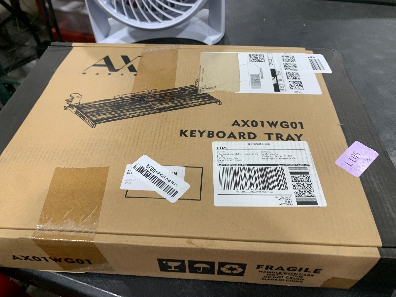 Photo 1 of AX WABER Keyboard Tray Under Desk Pull Out with Extra Sturdy C Clamp Mount System, 27.3 (32.5 inch Including Clamps) x 11 Inch Slide-Out Platform Computer Drawer for Typing Grain AX01WG01