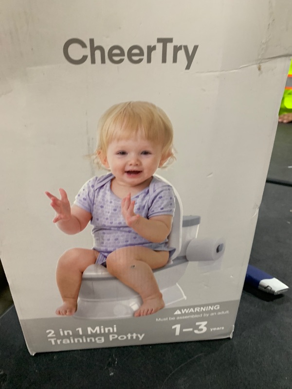 Photo 1 of CheerTry 2-in-1 Toddler Potty Training Toilet - Larger Potty Chair & Detachable Training Seat for Boys & Girls Ages 1-3 with Flushing Sound, Wipes Storage, Toilet Paper Holder