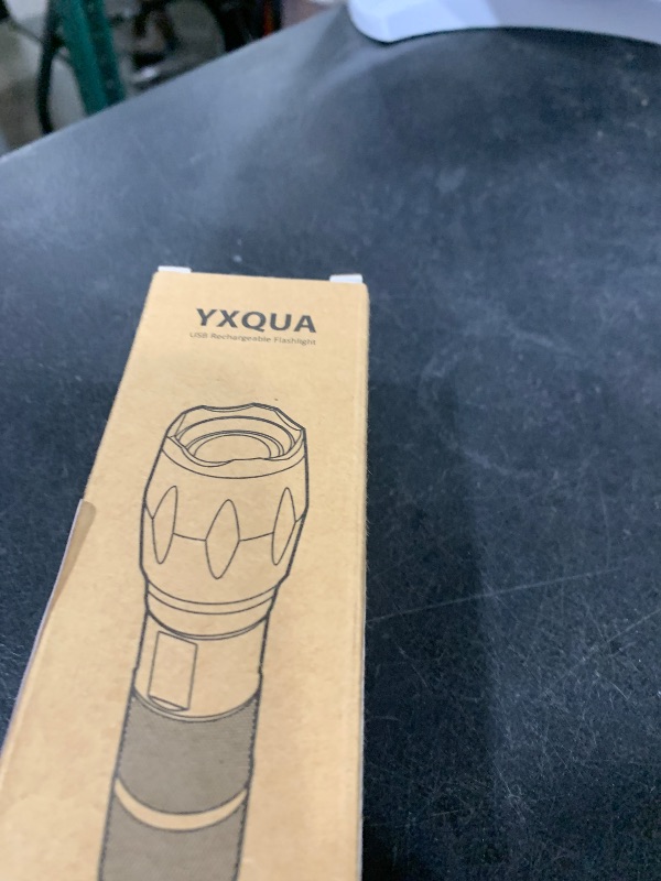 Photo 1 of YXQUA USB Rechargeable Flashlights, 8381 High Lumens Lights, 3 Modes, Zoomable & Waterproof Super Bright Flash Light for Camping, Hiking, Emergency Hurricane(5.1 in)