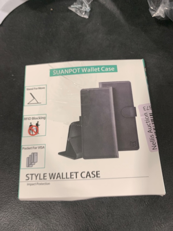 Photo 1 of SUANPOT for iPhone 11 Pro Max 6.5" with RFID Blocking Leather Wallet case Credit Card Holder, Flip Folio Book Phone case Shockproof Cover for Women Men for Apple 11 Promax case Wallet Black