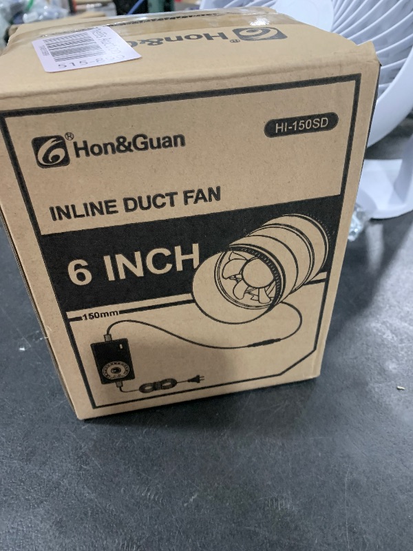 Photo 1 of Hon&Guan 6 Inch Inline Booster Duct Fan with Speed Controller - 345 CFM Airflow with 19.2W Ultra-Low Power and Low Noise