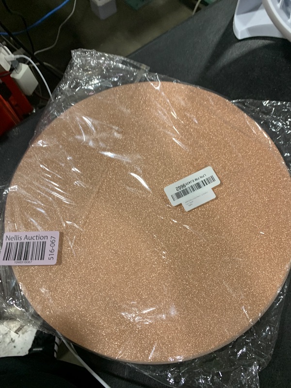 Photo 1 of 100PCS Rose Gold Paper Placemats Disposable 13.4 Inch Round Glitter Paper Place Mats Rose Golden Decorative Shiny Table Mats for Birthday Wedding Mother's Day Party Sparkle Table Decor