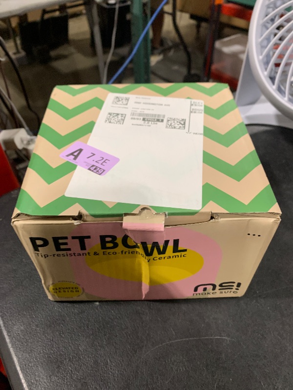 Photo 1 of MS!MAKE SURE Cat Bowls, Adjustable Elevated Ceramic Cat Bowls with Anti-Slip Rubber Pad, Splash Guard, Lead & Cadmium Free, Whisker Friendly, for Puppies & Cats - 5.1" Wide, 295ML (10 oz), Blue