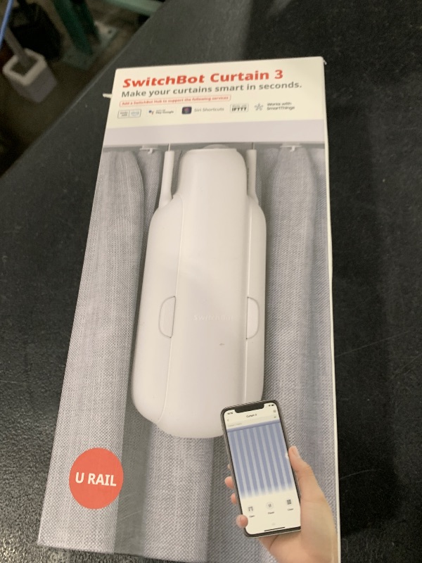 Photo 1 of SwitchBot Automatic Curtain Opener - Bluetooth Remote Control Smart Curtain with App, Upgraded High-Performance Motor, Add SwitchBot Hub to Work with Alexa, Google Home, HomeKit (Curtain 3, U Rail)