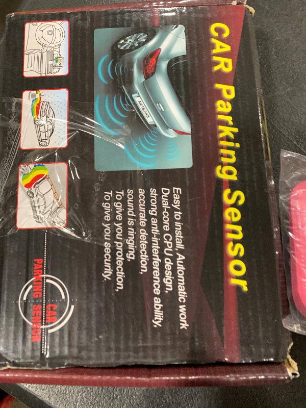 Photo 1 of Cordless Parking Sensor, Reverse Radar System with 4 Car Backup Sensors, LED Distance Display with Sound Warning + 4 Blue Parking Sensors for Cars, Vans, RVs, and Trailers