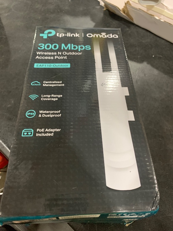 Photo 1 of TP-Link EAP110-Outdoor V3, Omada N300 Wireless Outdoor Access Point, WiFi Coverage Up To 200 Meters, Passive PoE W/ Free PoE Injector, SDN Integrated, Cloud Access & Omada App, White