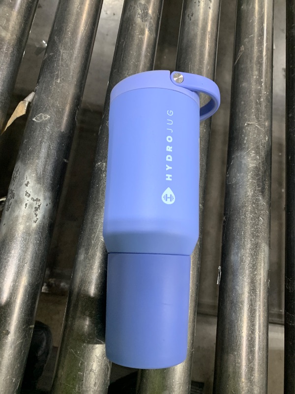 Photo 1 of HydroJug Sport - Stainless Steel Tumbler with Straw, Vacuum Insulated, 20oz Leakproof Water Bottle, Ergonomic Design, Reusable, Dishwasher Safe, Rubber Base, Durable for Gym or Outdoors, Light Blue