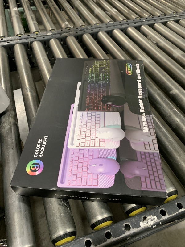 Photo 1 of Wireless Keyboard and Mouse Combo, 9 Backlit Effects, Wrist Rest, Phone Holder, 2.4G Lag-Free Ergonomic Keyboards, Rechargeable Silent Cordless Set for Computer, Laptop, PC, Mac, Windows -SABLUTE
