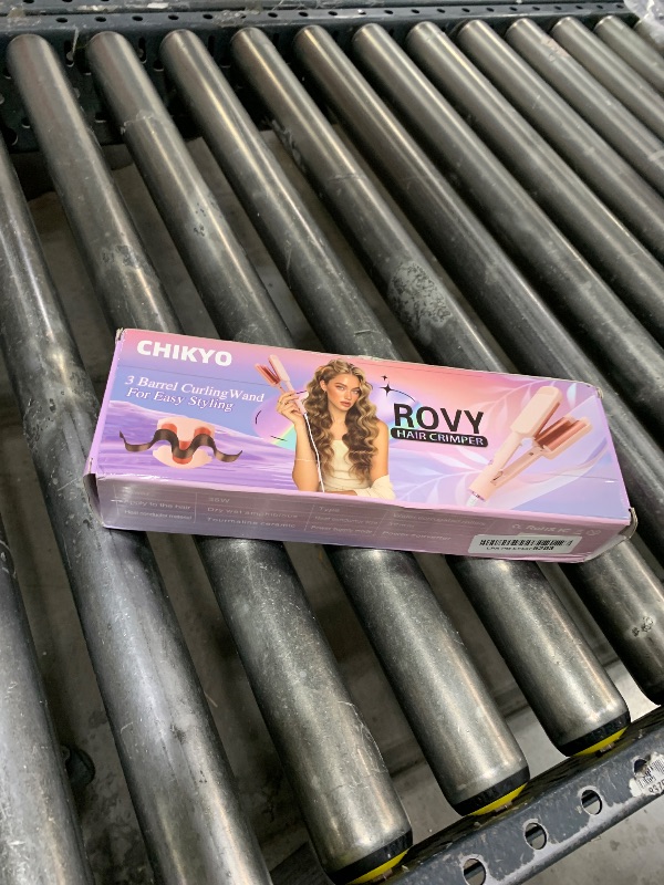 Photo 1 of Curling Iron Hair Crimper Waver - CHIKYO 3 Barrel Rovy Wave Curling Iron, 1.25 Inch Ionic Beach Waves Curling Wand, Deep Waver Hair Curler Hot Tool with Ceramic for Women, Dual Voltage, Easy to Use