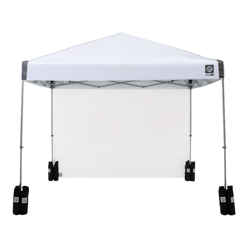 Photo 1 of E-Z UP Regency 10' x 10' Straight Leg Canopy with Side Wall and 4 Weight Bags