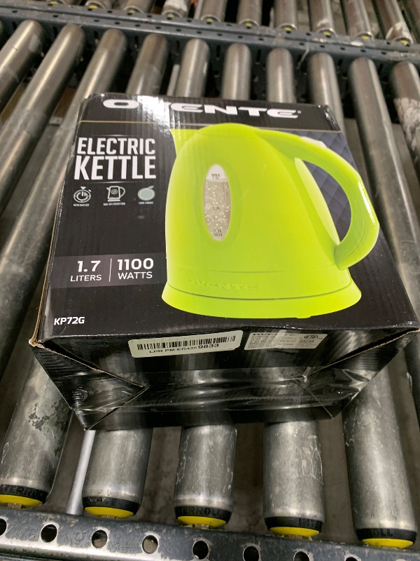 Photo 1 of OVENTE Electric Kettle, 1.7L Fast Boiling Water Heater for Coffee or Tea, BPA Free with Water Level Gauge, Auto Shut-Off, Boil-Dry Protection, Indicator Light and Removable Filter, Green KP72G