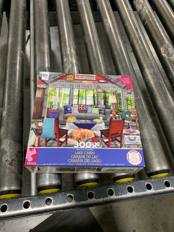 Photo 1 of Ceaco - Tracy Flickinger - Lake Cabin - Oversized 300 Piece Jigsaw Puzzle, 24 x 18
