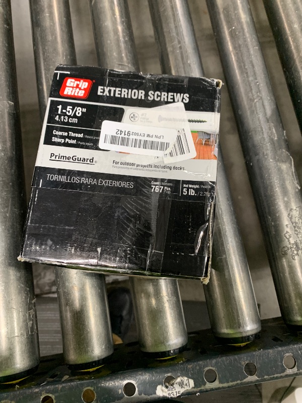 Photo 1 of Grip-Rite PTN158S5 PG10 Polymer Coated #6 x 1-5/8" Coarse Thread Deck Screw, Gray, 5lb Box