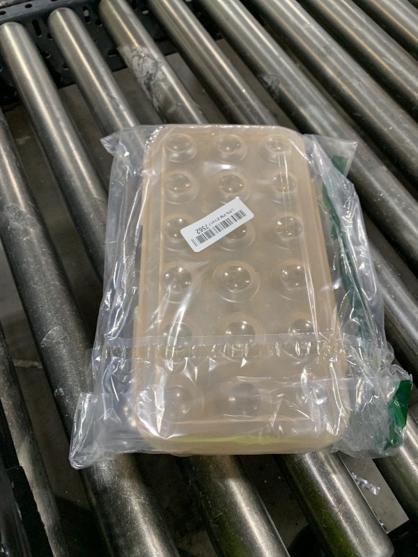 Photo 1 of Portable Plastic Egg Storage Box, 18 Tray Shockproof Egg Protector Tray, Folding Eggs Holder Carrier, Eggs Slot Tray Holder Box, for Outdoor Camping Picnic BBQ Hiking(Khaki)