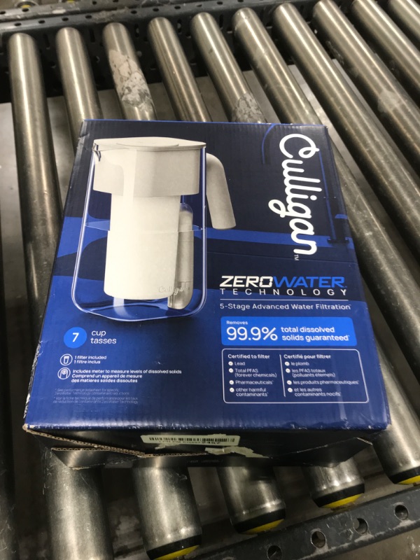 Photo 1 of Culligan with ZeroWater Technology 7-Cup Water Filter Pitcher – Includes 5-Stage Advanced Water Filter, IAPMO Certified to Reduce Lead, Total PFAS (Forever Chemicals), Mercury, Fluoride, and Chlorine