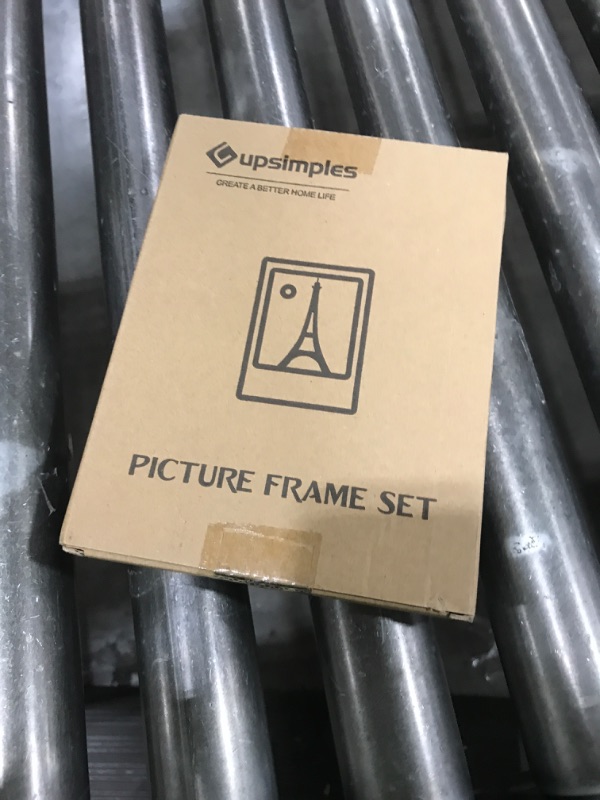 Photo 1 of upsimples 5x7 Picture Frame, Display Pictures 4x6 with Mat or 5 x 7 Without, Wall Hanging Photo Frames, Brown, 1 Pack