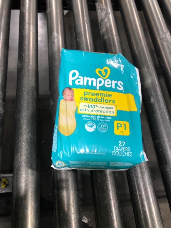 Photo 1 of Pampers Baby Diapers - Swaddlers - Size P1, 27 Count, Ultra Absorbent Disposable Preemie Diaper