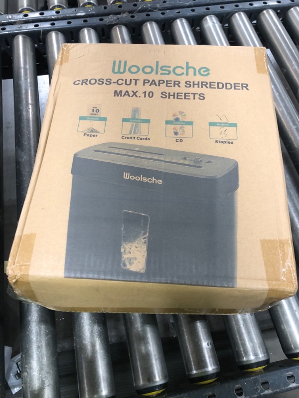 Photo 1 of Woolsche Paper Shredder,10-Sheet Cross Cut with 3.43-Gallon Basket, P-4 Security Level,3-Mode Design - Shreds CD and Credit Card,Durable,Fast and Jam Proof for Home Office (ETL Certified)